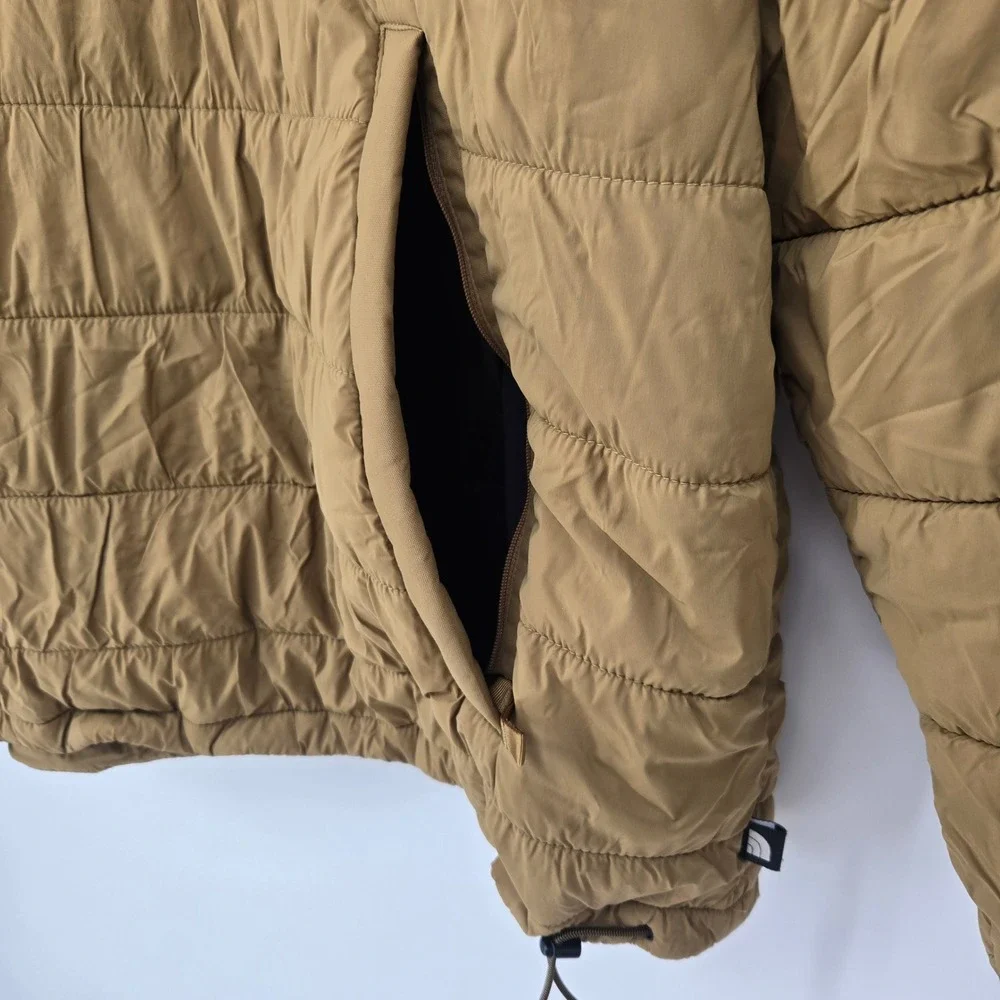 The North Face Mens XXL Fallback Insulated Puffer Hoodie Ski Jacket Brown Winter
